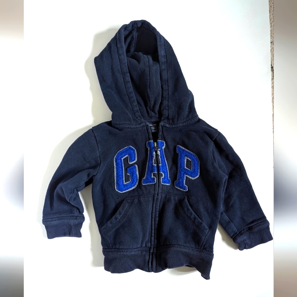 GAP Logo Blue Zip-Up Hoodie Sweatshirt